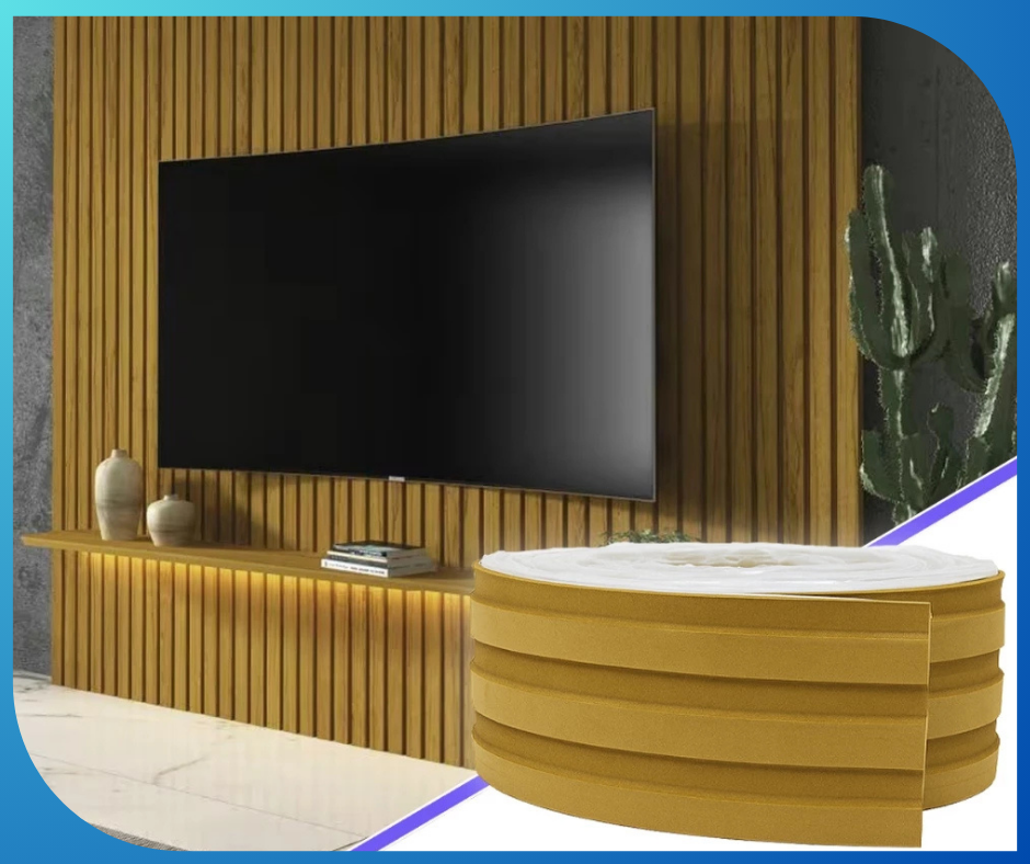 Painel Ripado Laminado de EVA Autocolante Auréon - Sofisticação e Conforto em Cada Detalhe