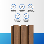 Painel Ripado Laminado de EVA Autocolante Auréon - Sofisticação e Conforto em Cada Detalhe