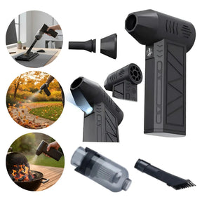 Mini Ventilador Soprador De Ar Turbo Jato 130000 Rpm Sem Fio Preto