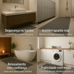 Tapete Vazado Antiderrapante para Banheiro Box Piscina Idoso 1,00 X 0,60 Ivalar