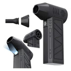 Mini Ventilador Soprador De Ar Turbo Jato 130000 Rpm Sem Fio Preto