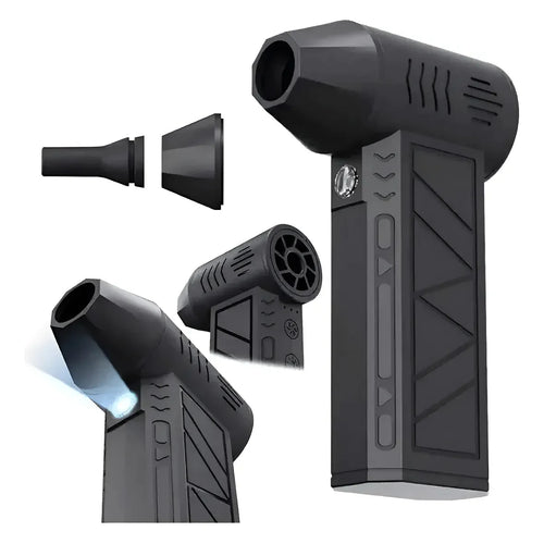 Mini Ventilador Soprador De Ar Turbo Jato 130000 Rpm Sem Fio Preto