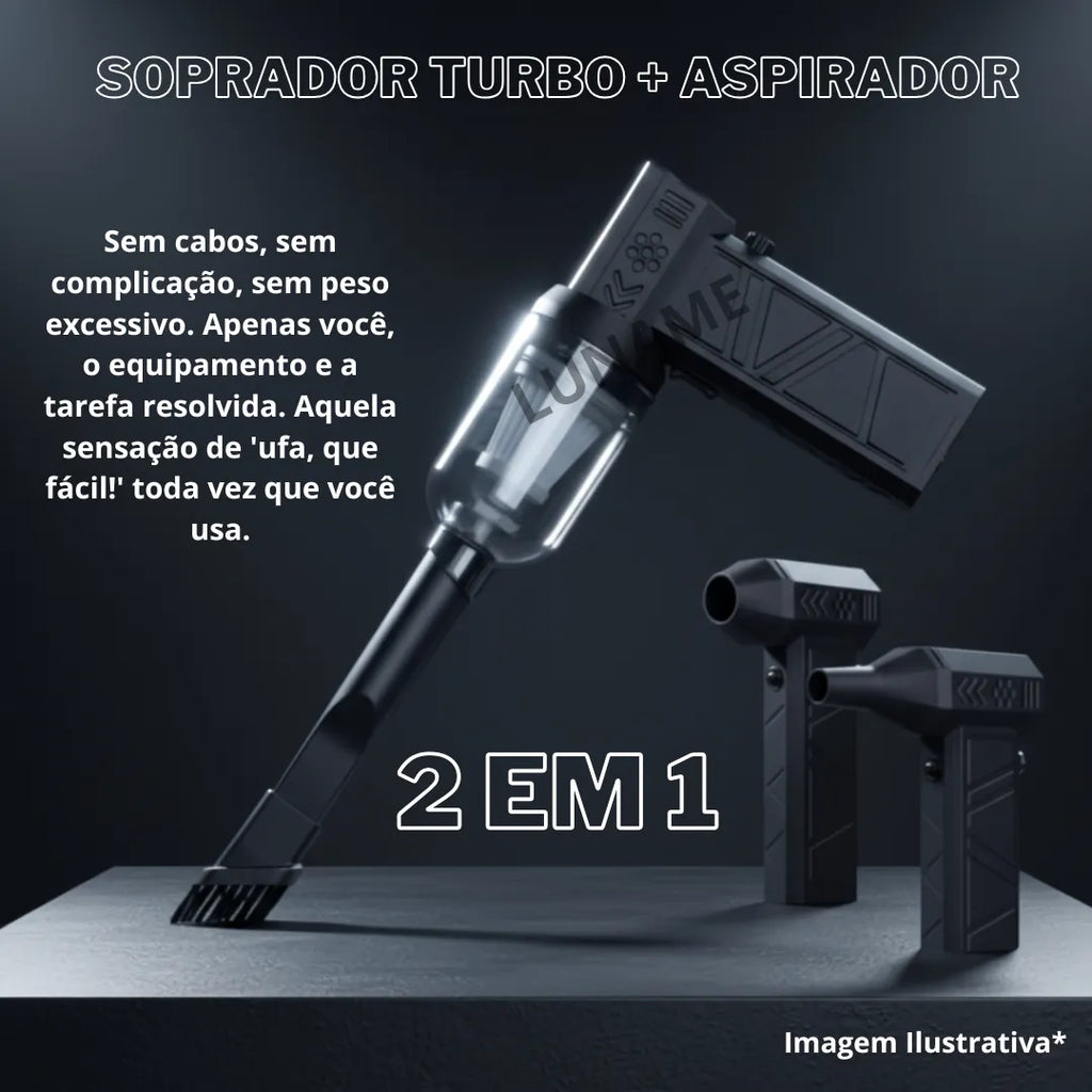 Mini Ventilador Soprador De Ar Turbo Jato 130000 Rpm Sem Fio Preto