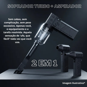 Mini Ventilador Soprador De Ar Turbo Jato 130000 Rpm Sem Fio Preto