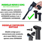Mini Ventilador Soprador De Ar Turbo Jato 130000 Rpm Sem Fio Preto