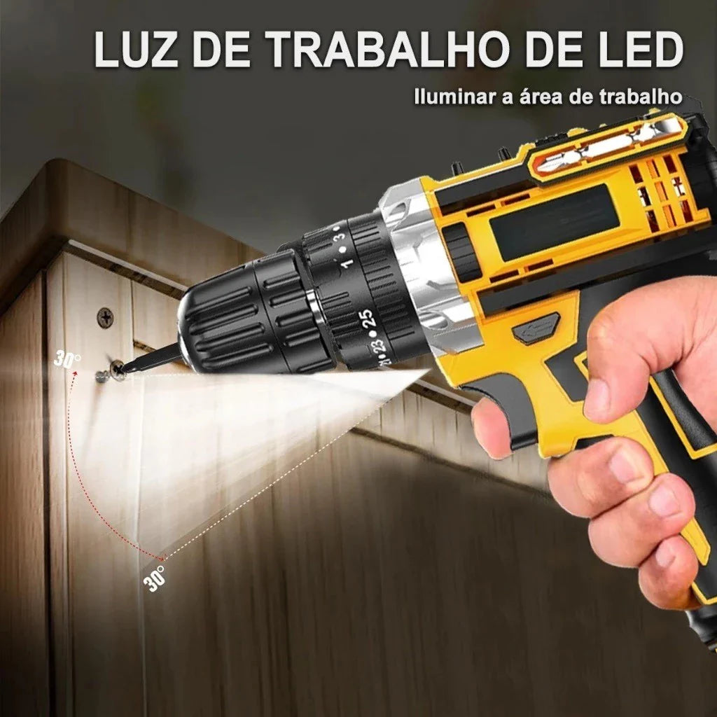 Parafusadeira e Furadeira Sem Fio 48v + 2 Baterias (brinde)